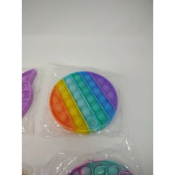 Push Pop Pop Bubble Sensory Fidget Toy Pack of 4 Multicolors Yellow Purple Fun - Picture 4 of 5